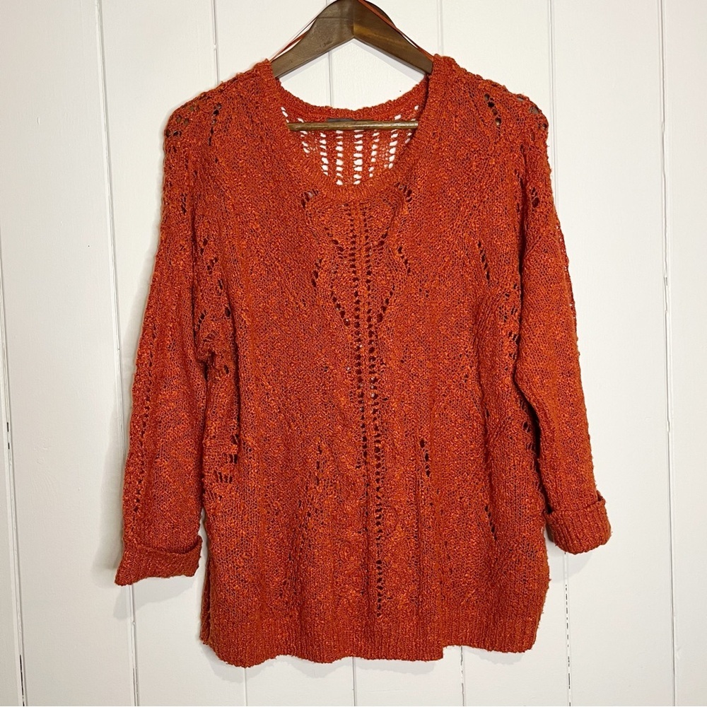 Suzy Shier Rusty Orange Knit Sweater.